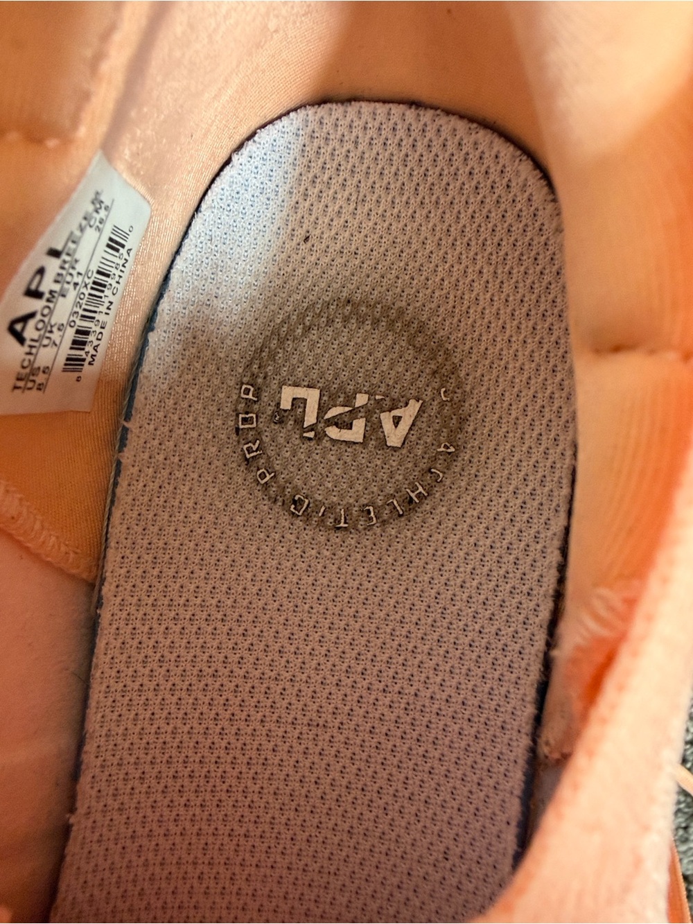 APL Techloom Breeze Peach/Coral Knit Athletic Sneakers - Picture 7 of 7